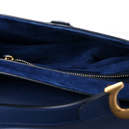 Christian Dior Grained Calfskin Saddle Bag Navy 4 of 9