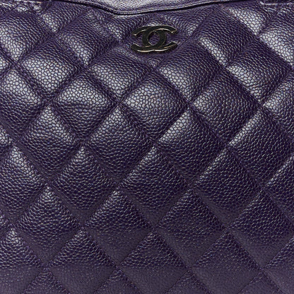 Chanel Caviar Quilted Bowler Dark Purple 8 of 12