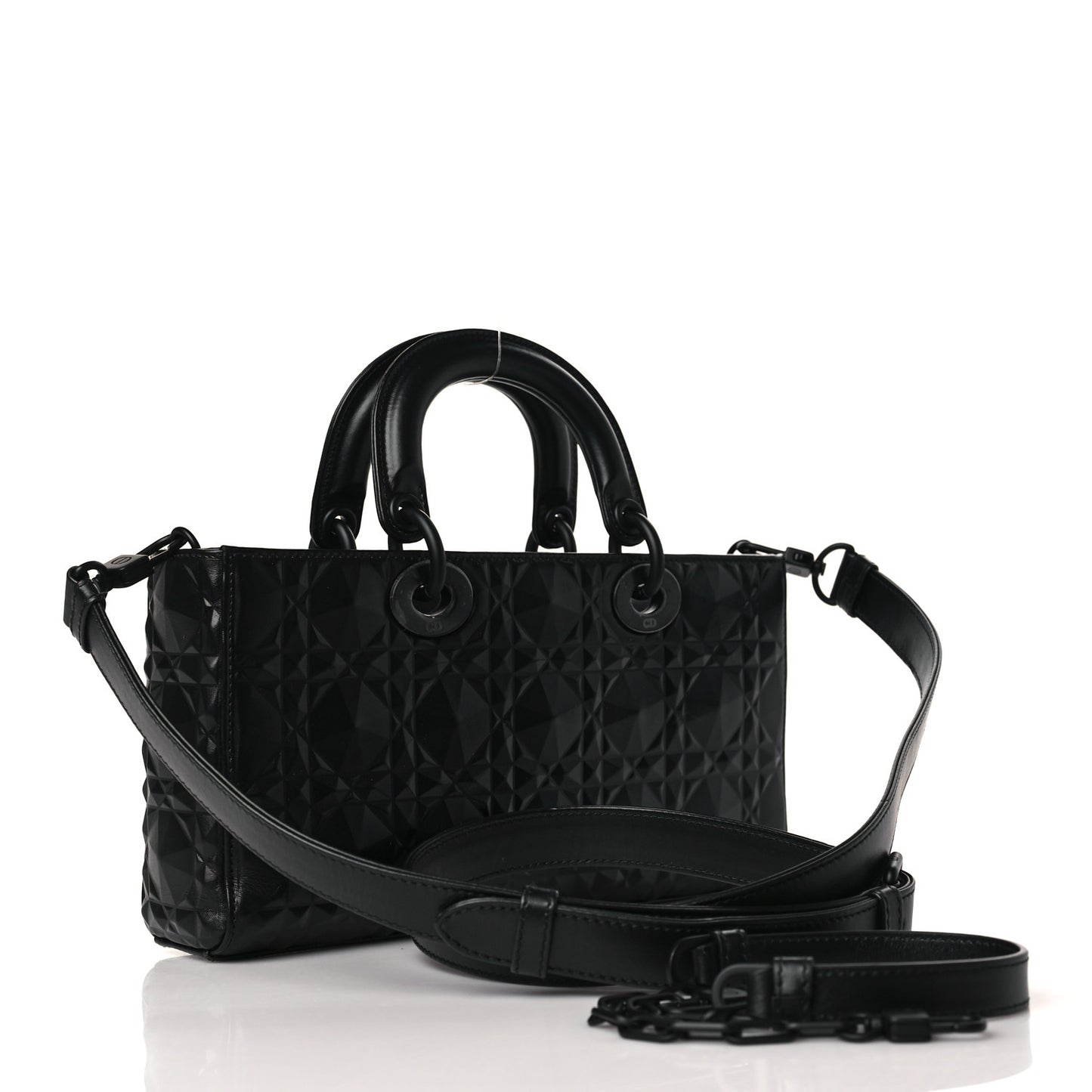 Calfskin Cannage Diamond Lady D-Joy Black