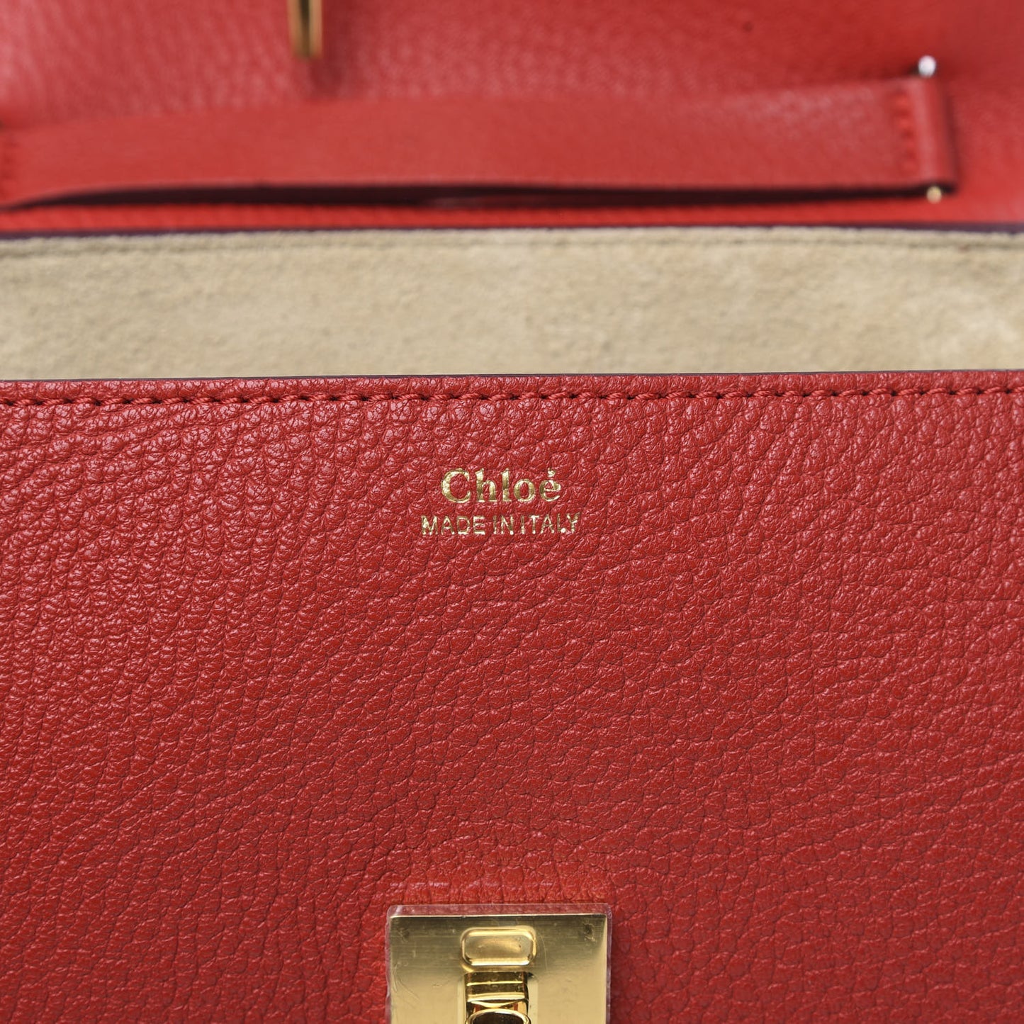 Grained Lambskin Drew Shoulder Bag Plaid Red