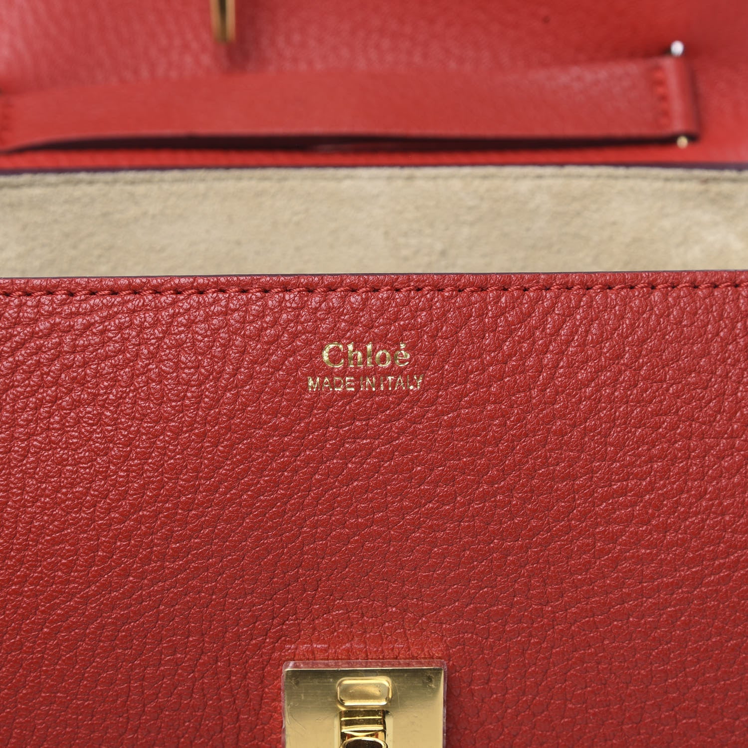 Chloe Grained Lambskin Drew Shoulder Bag Plaid Red 6 of 8