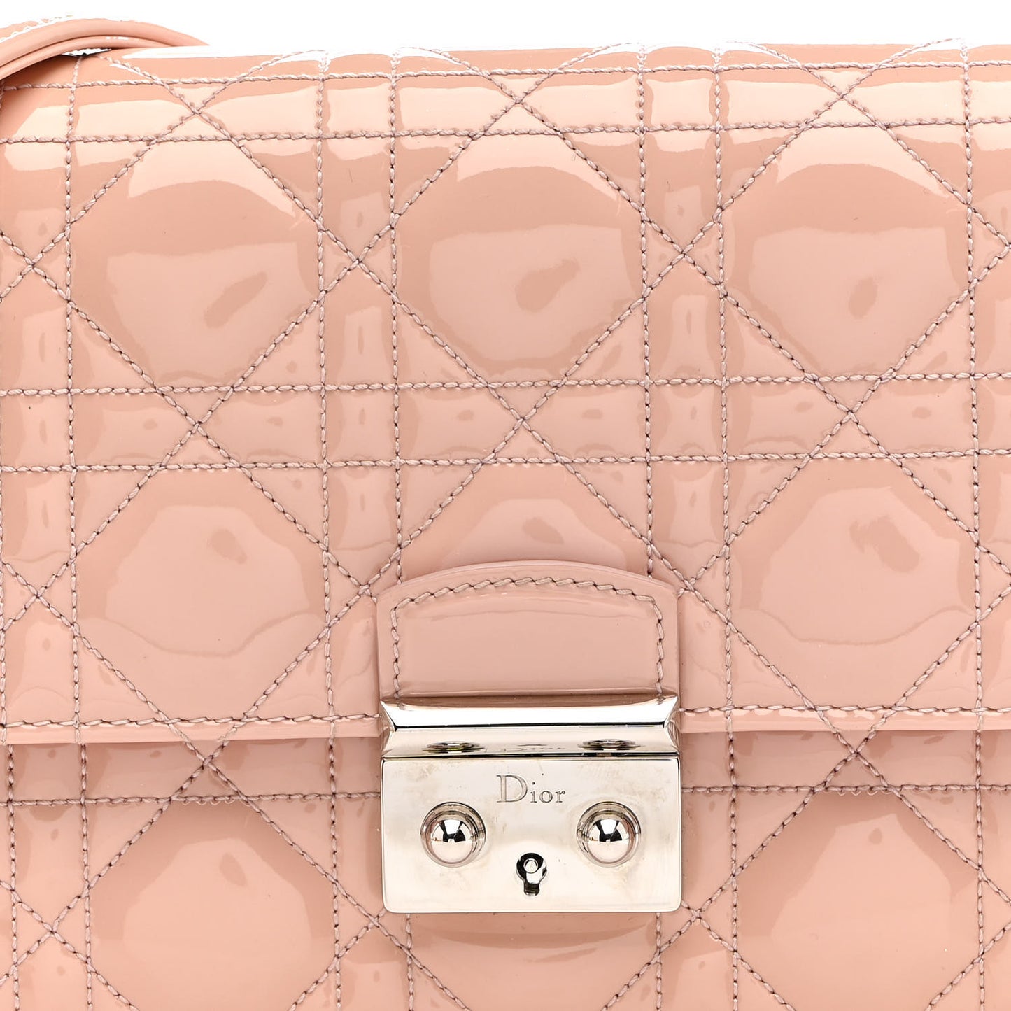 Patent Cannage Miss Dior Promenade Pouch Pink