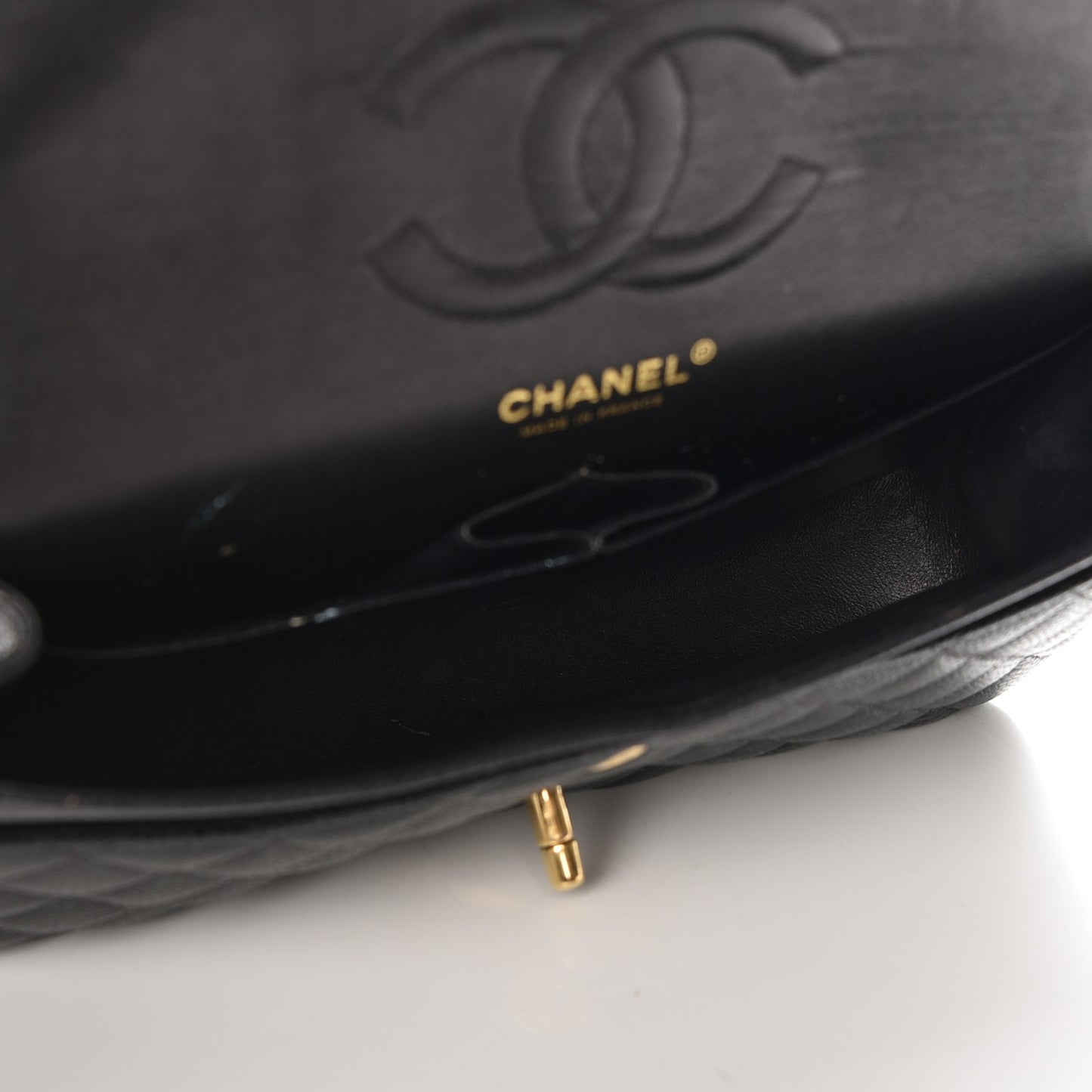 Caviar Quilted Medium Double Flap Black