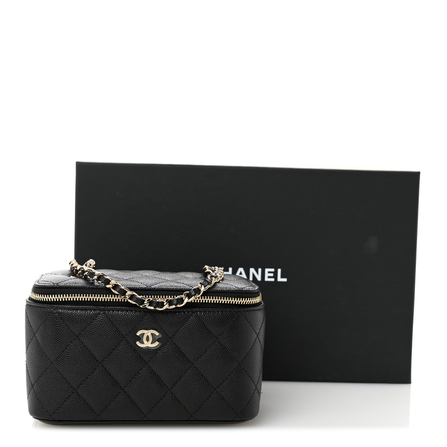 Chanel Caviar Quilted Small Vanity Case With Chain Black 11 of 11