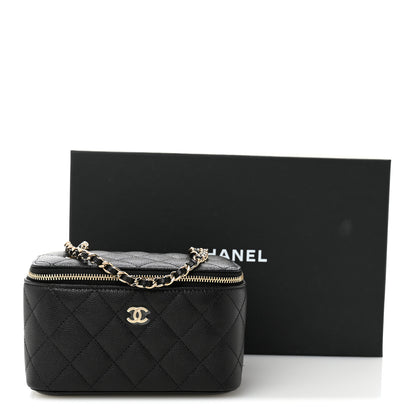 Chanel Caviar Quilted Small Vanity Case With Chain Black 11 of 11