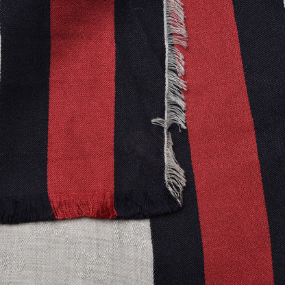 Gucci Silk Cotton GG Monogram Web Fringe Scarf Grey 5 of 6