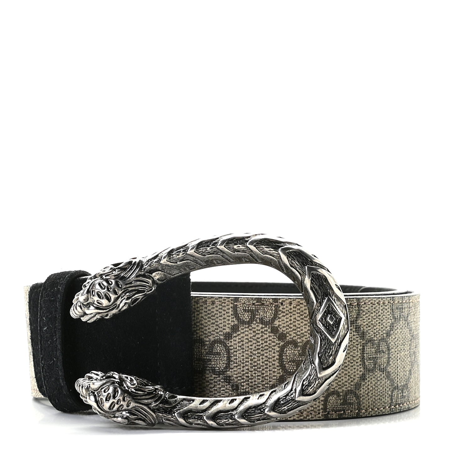 GG Supreme Monogram Suede Dionysus 40mm Belt 80 32 Beige Black