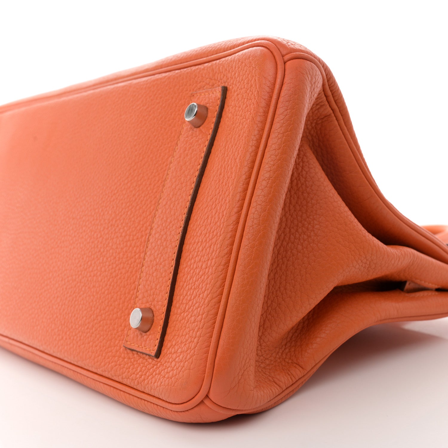 Hermes Taurillon Clemence JPG Shoulder Birkin II 42 Orange 10 of 15