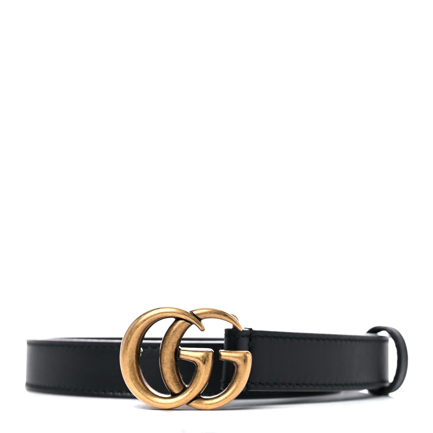 Gucci Calfskin Double G 20mm Belt 80 32 Black 1 of 5
