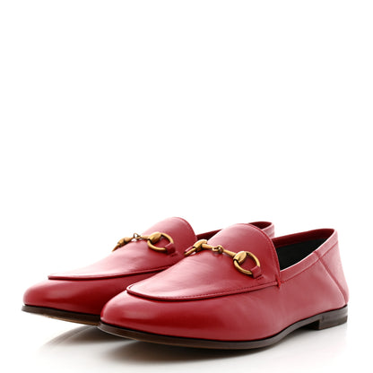Gucci Calfskin Womens Jordaan Loafers 36 Hibiscus Red 3 of 9