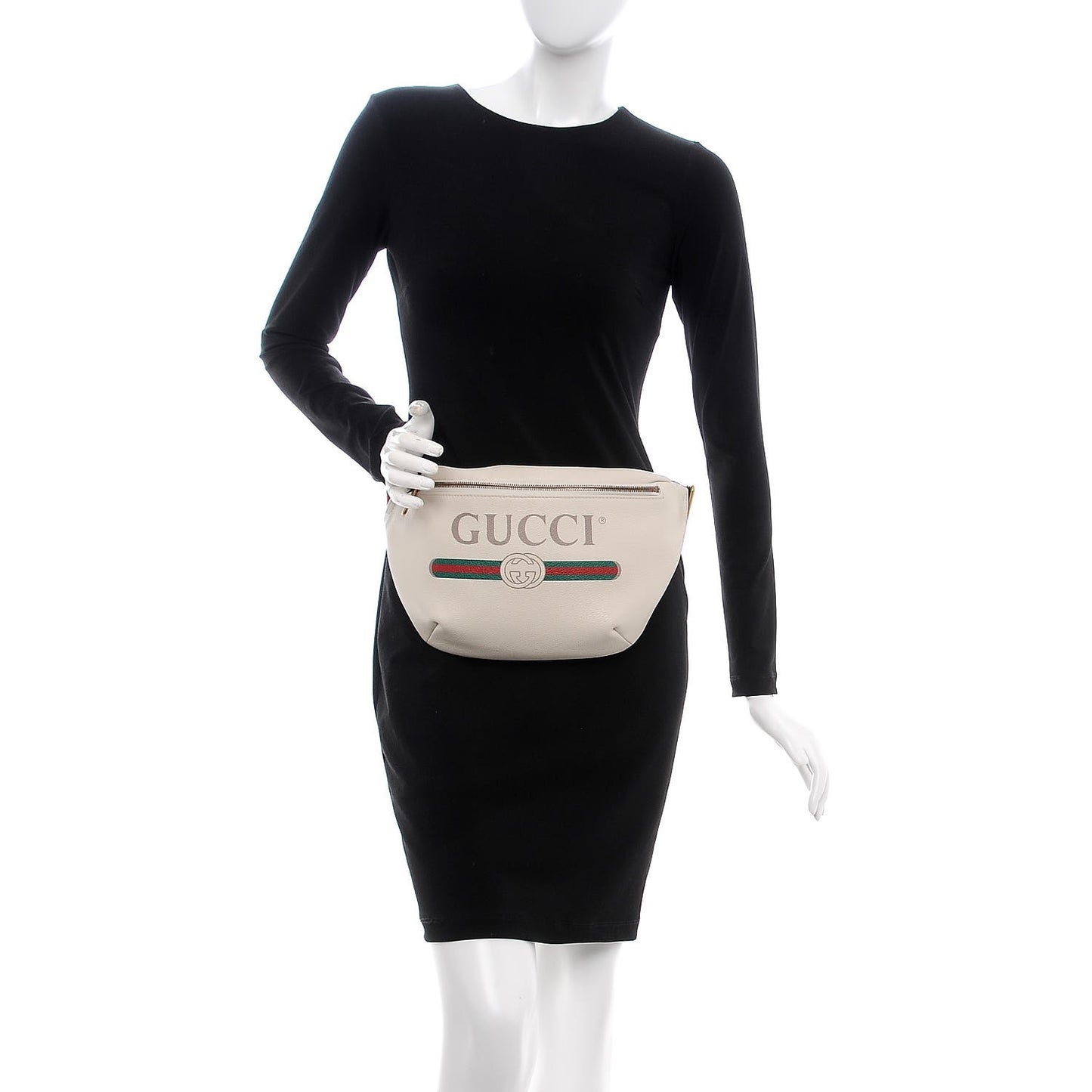 Grained Calfskin Logo Belt Bag White