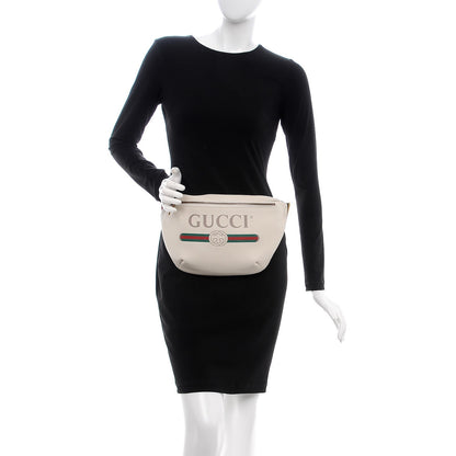 Gucci Grained Calfskin Logo Belt Bag White 2 of 7