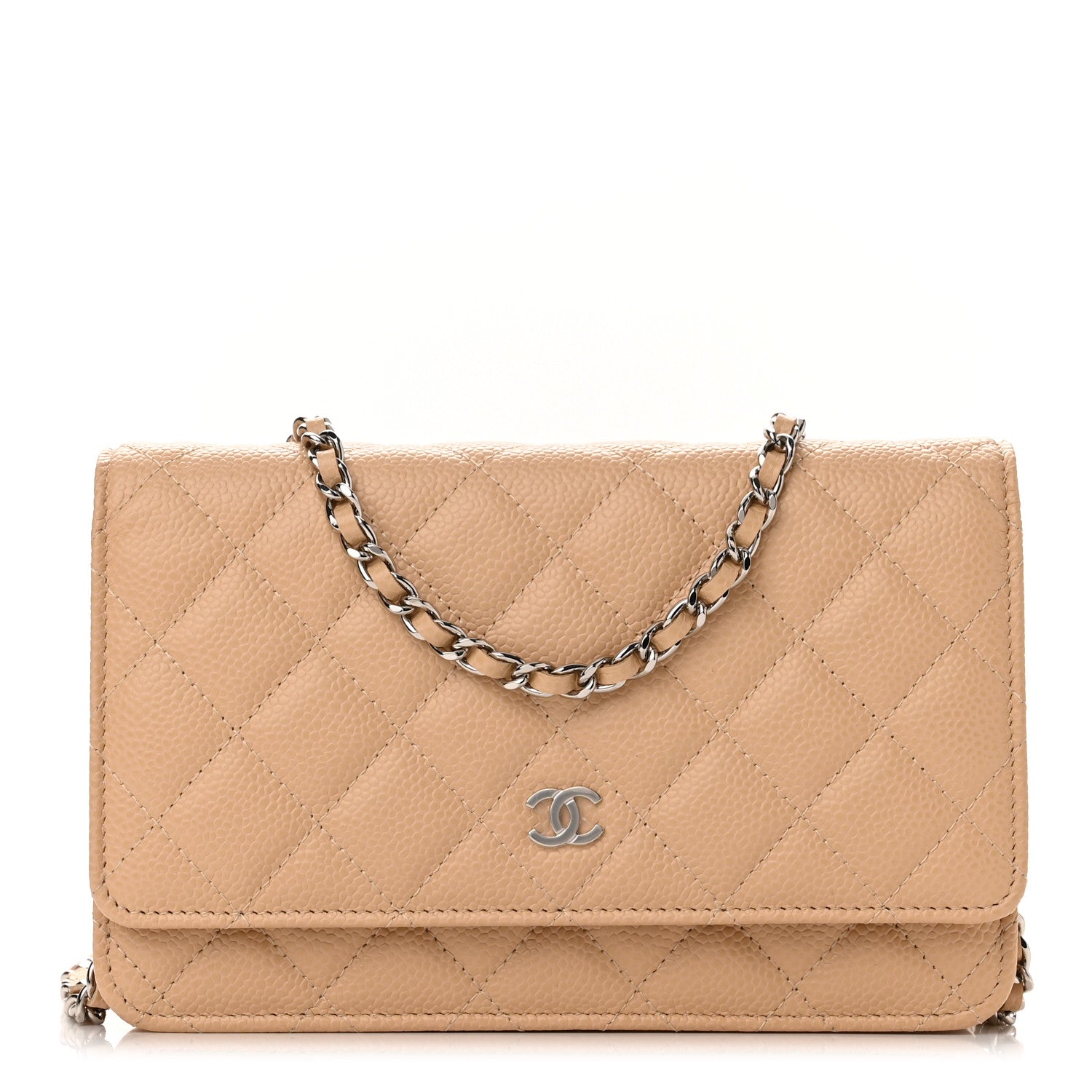 Chanel Caviar Quilted Wallet On Chain WOC Beige 1 of 12