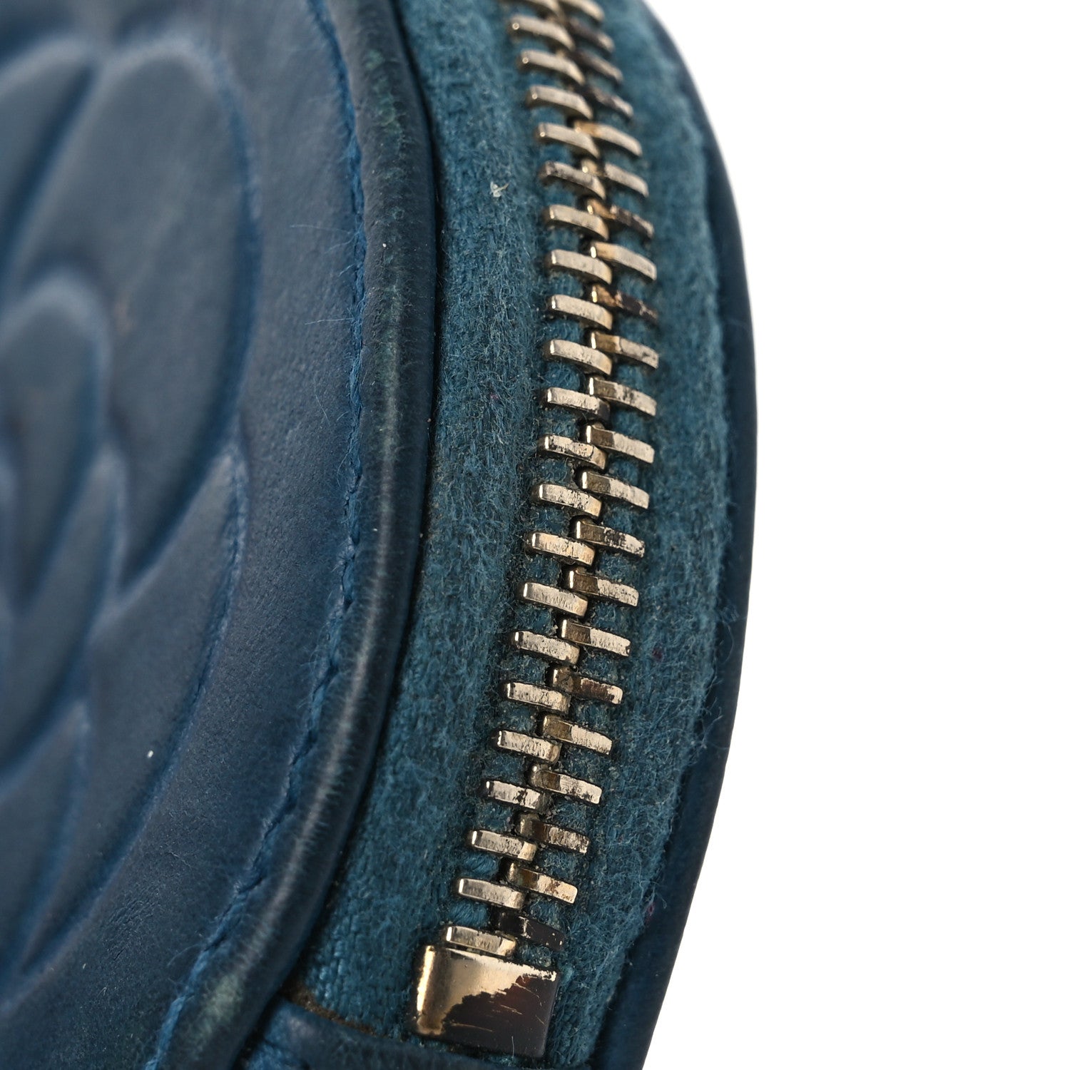 Chanel Lambskin Round Camellia CC Coin Purse Navy 13 of 13