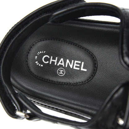 Chanel Lambskin Velcro Dad Sandals 40.5 Black 7 of 9