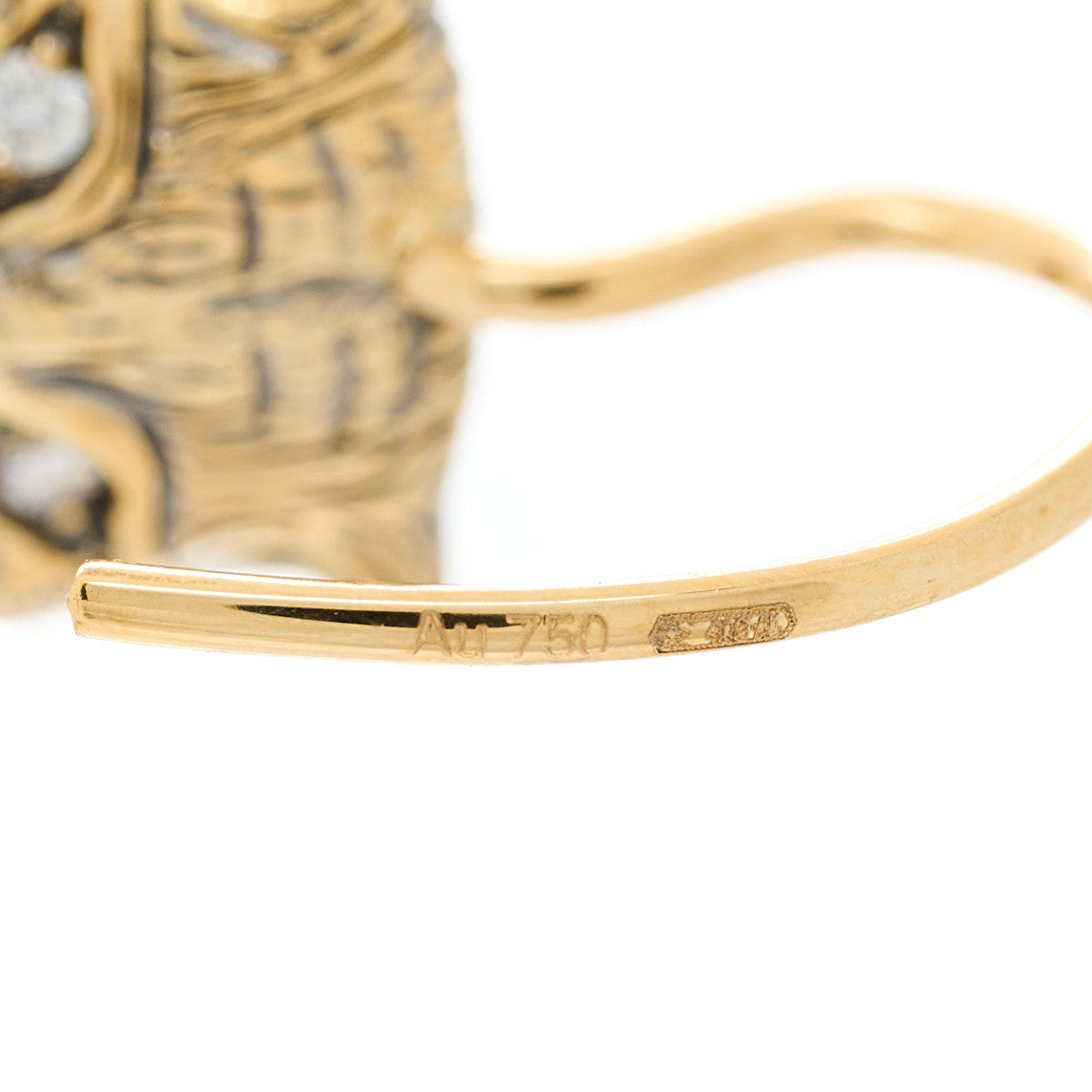 Gucci 18K Yellow Gold Diamond Black Onyx Le Marche Des Merveilles Feline Earrings 5 of 7
