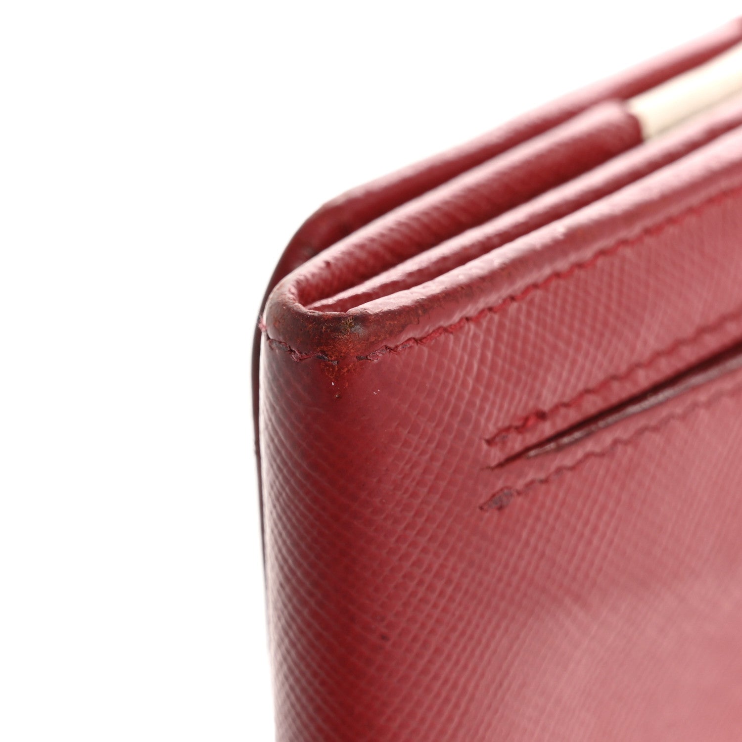 Prada Saffiano Metal Continental Flap Travel Wallet Fuoco 12 of 17