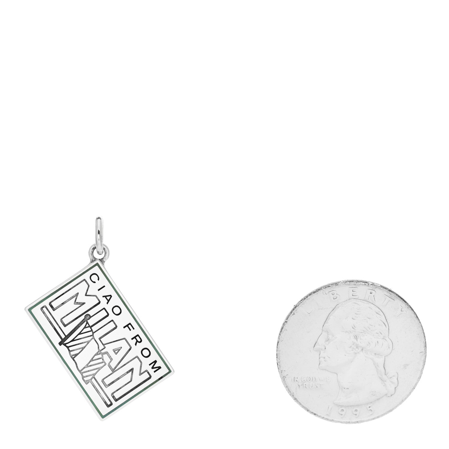 Tiffany Sterling Silver Enamel Milan Postcard Charm Blue 2 of 5