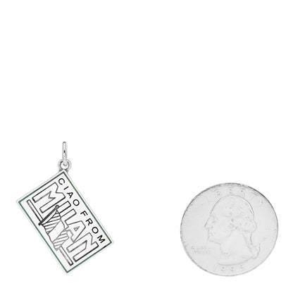 Tiffany Sterling Silver Enamel Milan Postcard Charm Blue 2 of 5