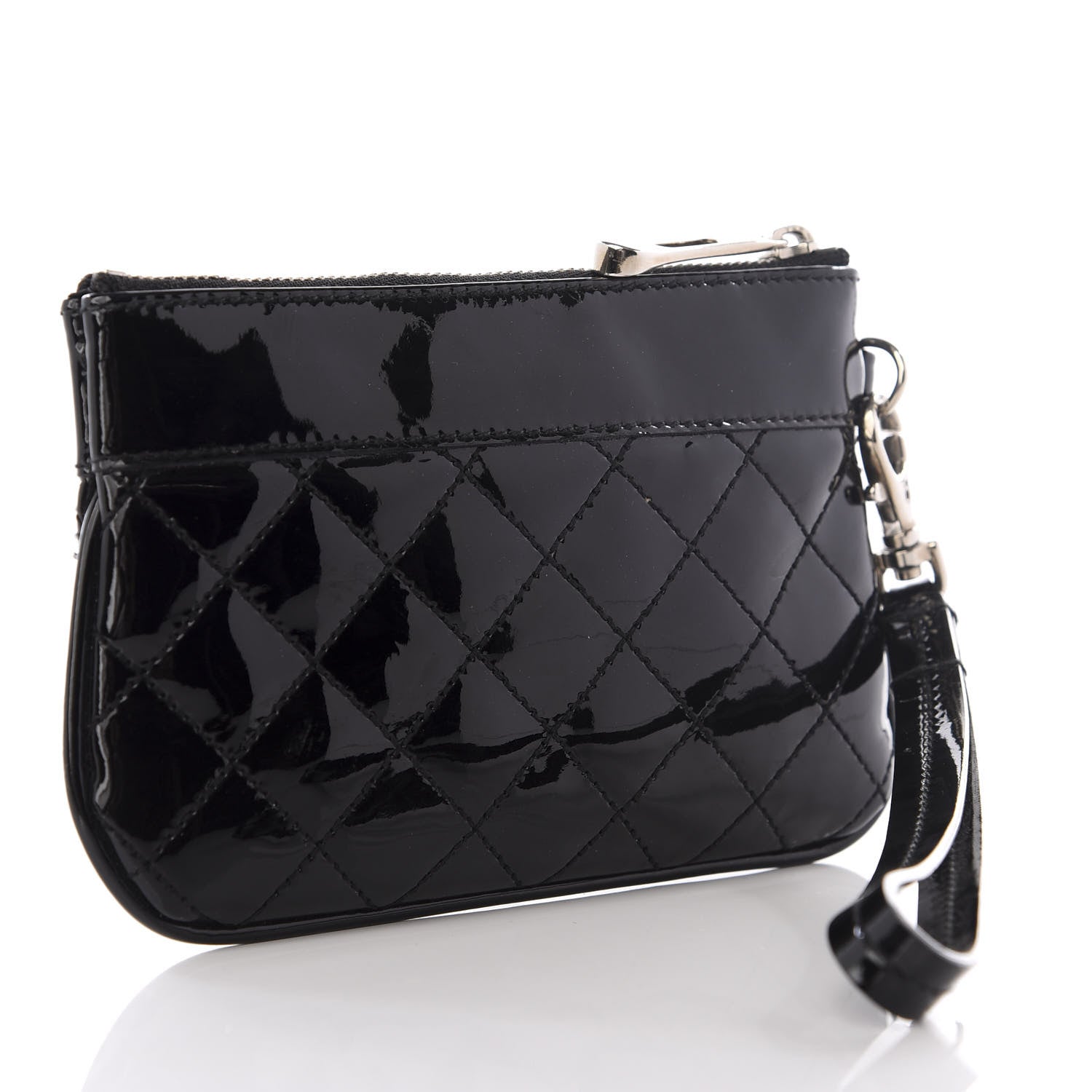 Burberry Patent Quilted Wristlet Black 2 of 7