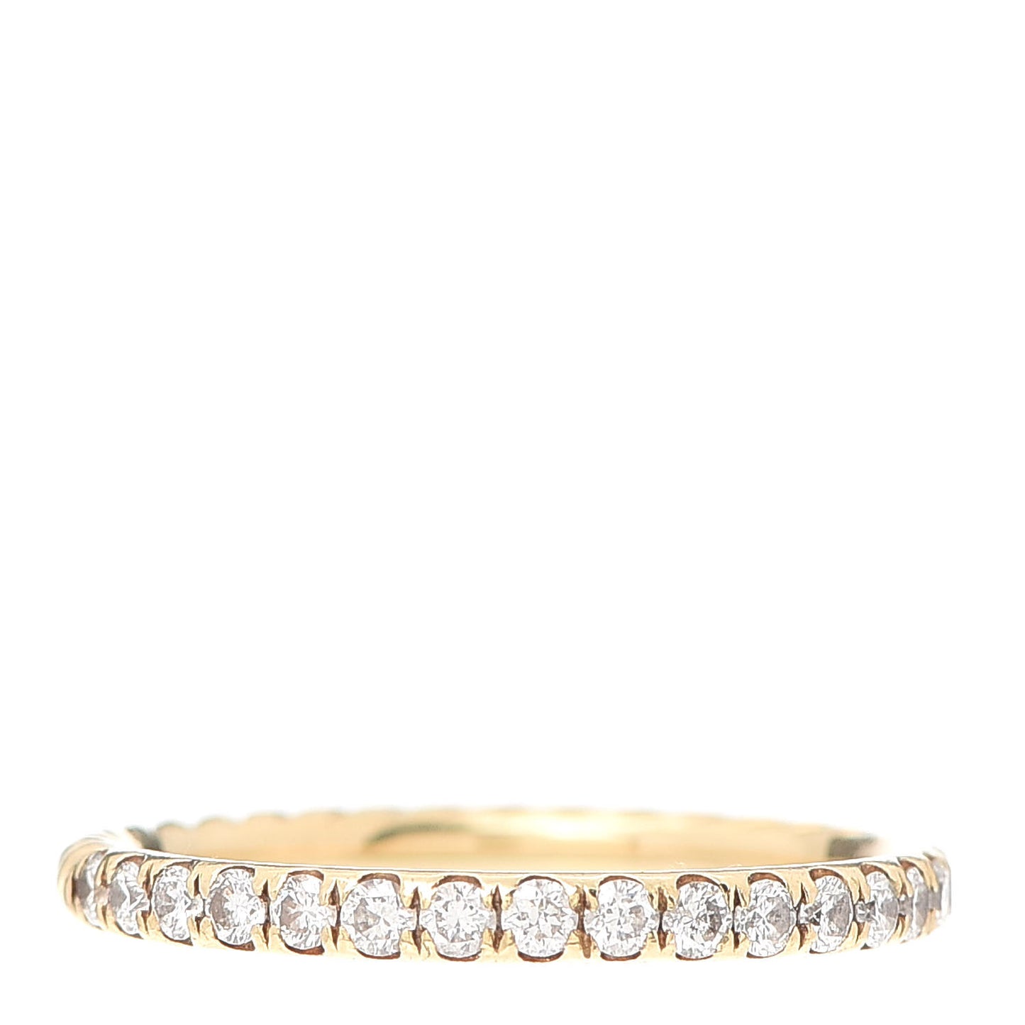 18K Yellow Gold Diamond 2mm Cable Collectibles Band Ring 55 7.25