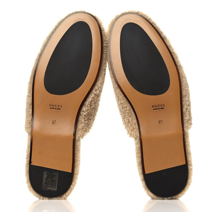 Gucci Shearling Interlocking G Womens Eileen Slippers 37 Butterscotch Cocoa 5 of 9