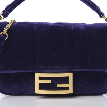 Fendi Velluto FF Embossed Mini Baguette Viola Plus 8 of 13
