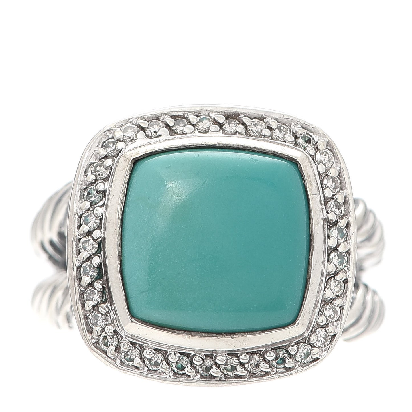 Sterling Silver Diamond Turquoise 11mm Albion Ring 54 7