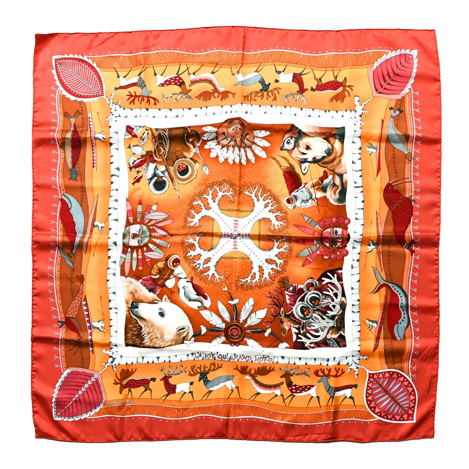 Hermes Silk La Vie Du Grand Nord Scarf 90 2 of 11