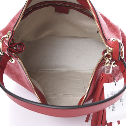 Gucci Pebbled Calfskin Large Soho Hobo Vibrant Red 4 of 9