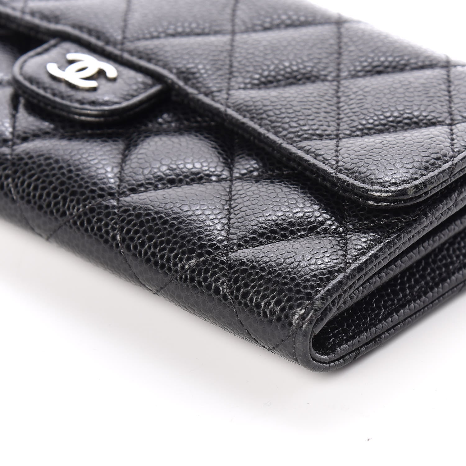 Chanel Caviar Quilted Large Gusset Flap Wallet Black 6 of 10