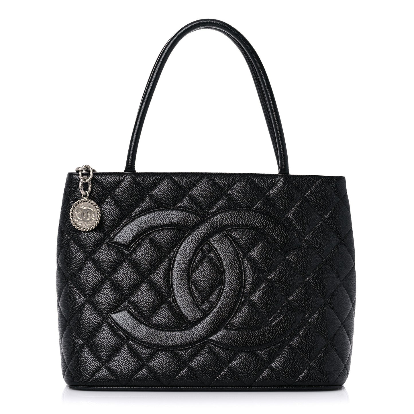 Caviar Quilted Medallion Tote Black