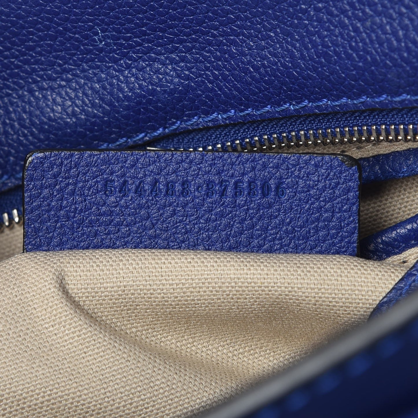 Pebbled Calfskin Small Skull Padlock Zip Around Tote Ultramarine