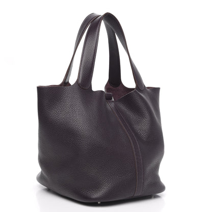 Hermes Taurillon Clemence Picotin Lock 26 GM Raisin 3 of 11