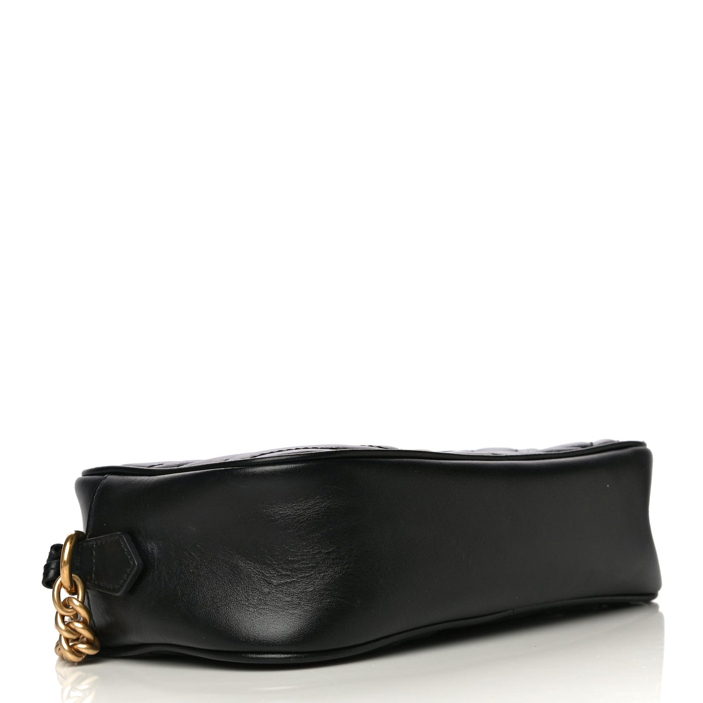 Calfskin Matelasse Small GG Marmont Chain Shoulder Bag Black
