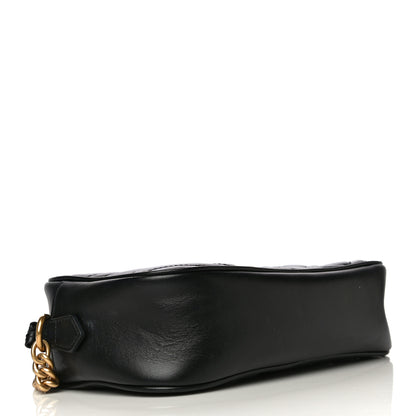 Gucci Calfskin Matelasse Small GG Marmont Chain Shoulder Bag Black 4 of 12