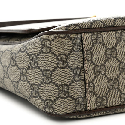 Gucci Tender GG Supreme Monogram Textured Dollar Calfskin Ophidia Messenger Bag Beige Ebony Dark Brown 9 of 10