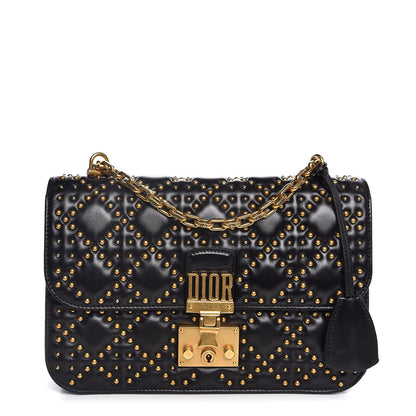 Christian Dior Lambskin Cannage Studded Large Dioraddict Flap Bag Black 1 of 8