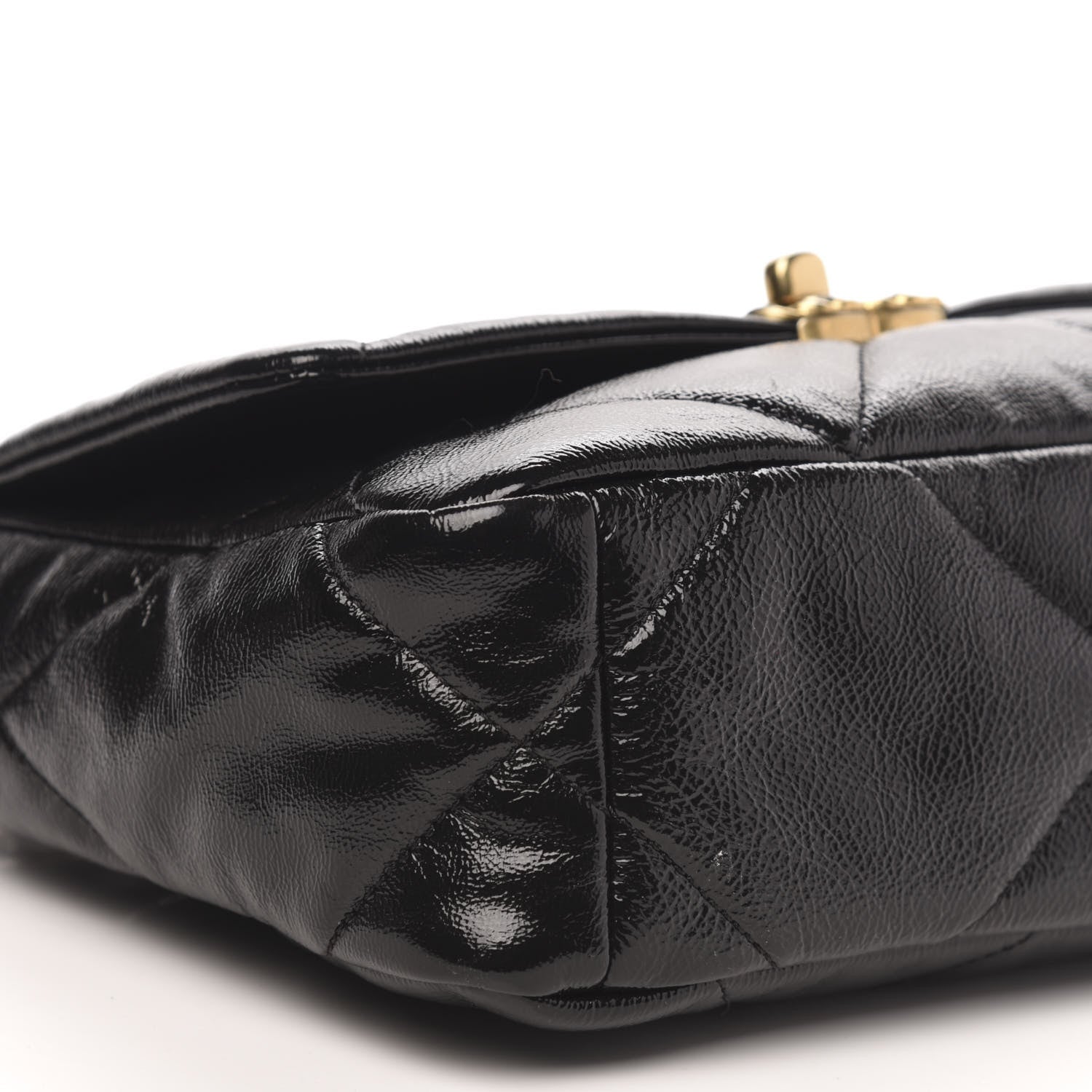 Chanel Shiny Crumpled Calfskin Quilted Medium 19 Flap Black 9 of 10