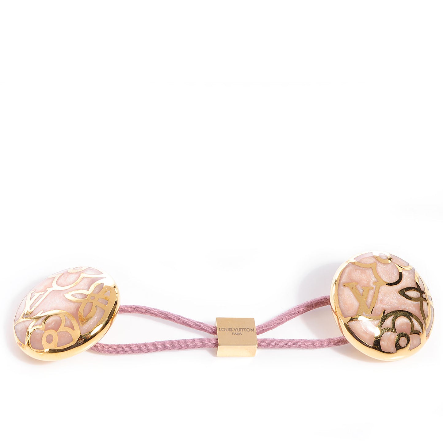Monogram Celeste Hair Tie Gold Rose