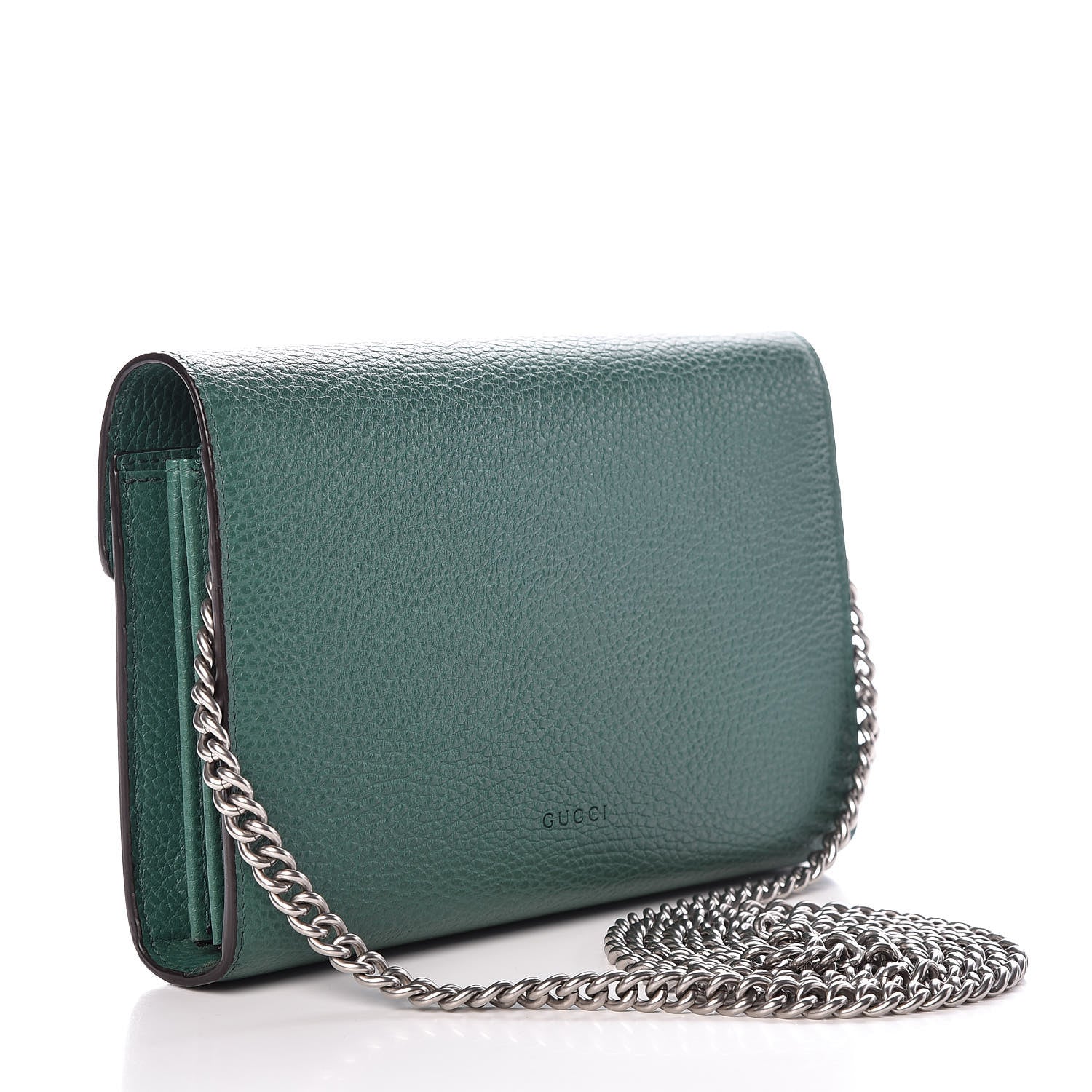 Gucci Calfskin Mini Dionysus Chain Wallet Emerald 3 of 10