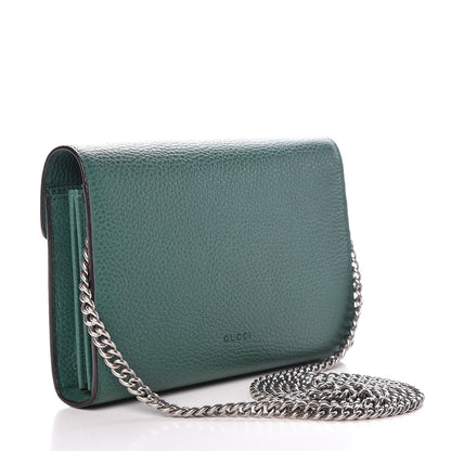 Gucci Calfskin Mini Dionysus Chain Wallet Emerald 3 of 10