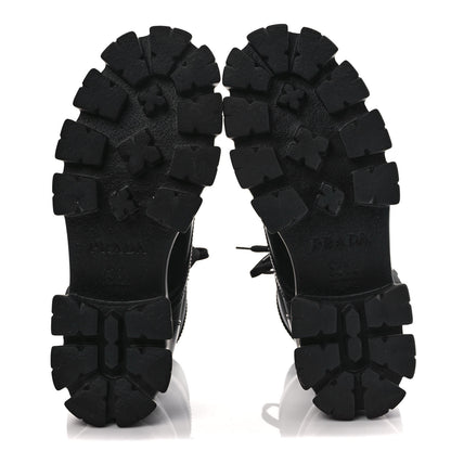Prada Spazzolato Rois Re-Nylon Metal Triangle Logo Monolith Pouch Pocket 55mm Boots 40 Black 6 of 10