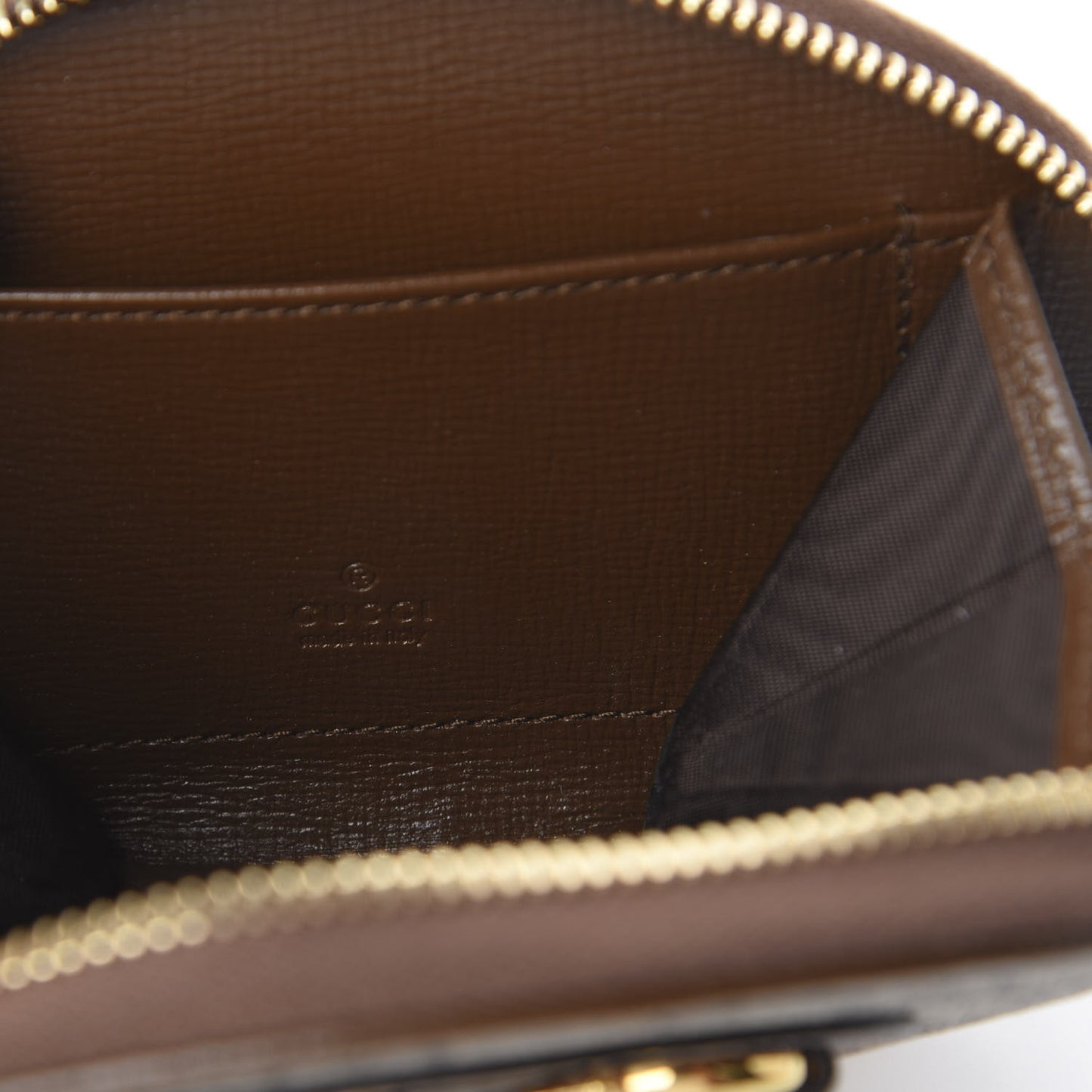 GG Supreme Monogram Azalea Calfskin Horsebit 1955 Coin Case Beige Ebony Brown Sugar