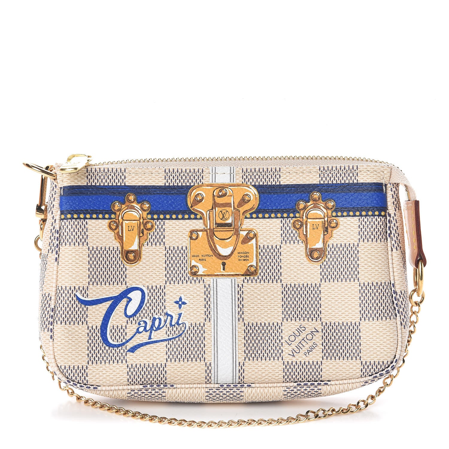 Louis Vuitton Damier Azur Summer Trunks Capri Mini Pochette Accessories 1 of 7
