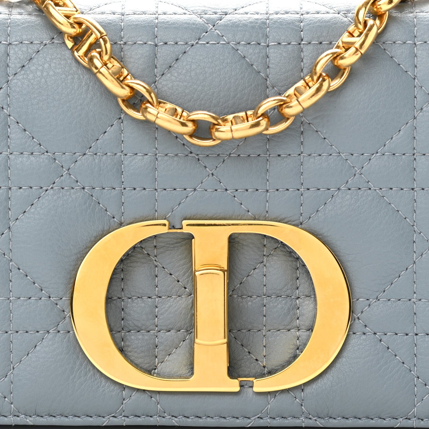 Calfskin Cannage Small Caro Bag Cloud Blue