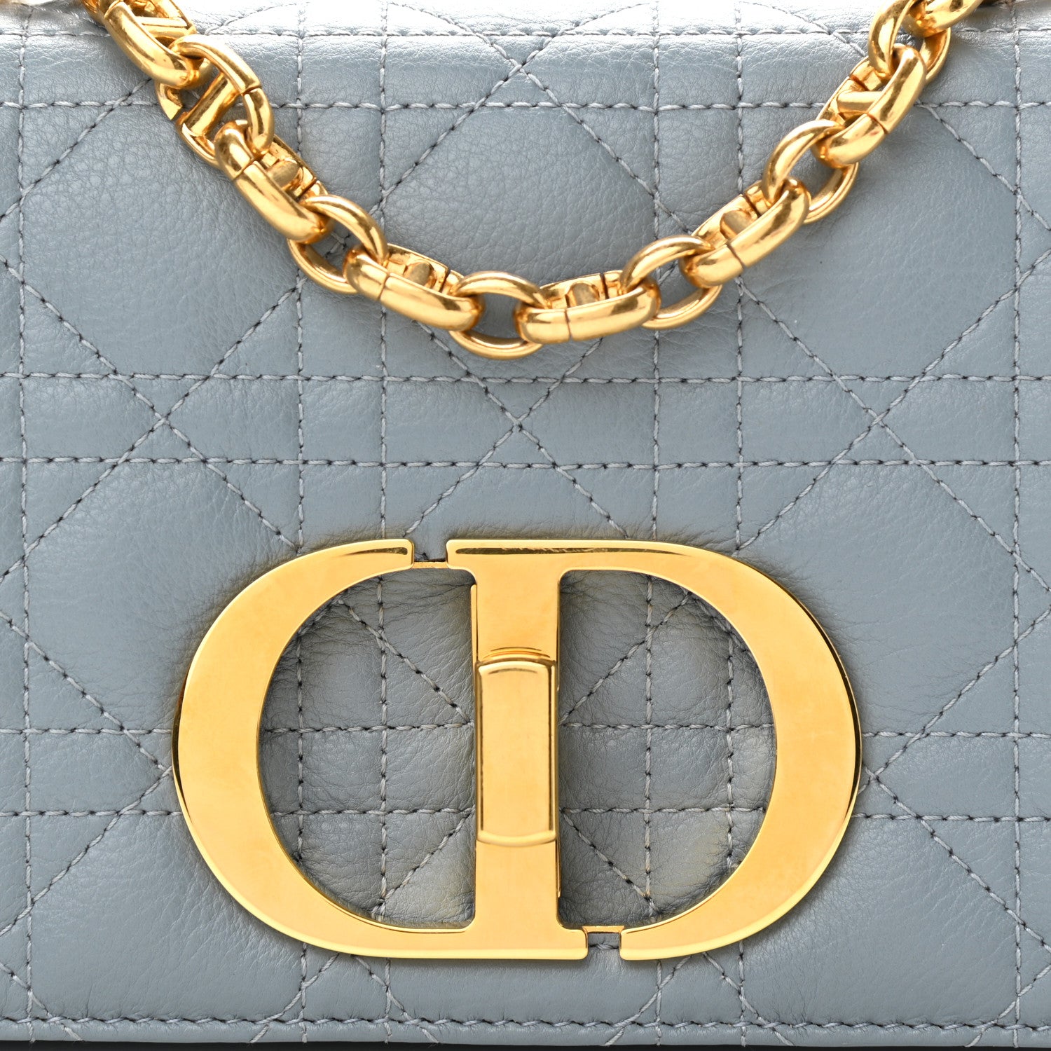 Christian Dior Calfskin Cannage Small Caro Bag Cloud Blue 7 of 10