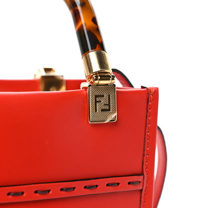 Fendi Vitello King Plexiglass Logo Embossed Mini Fendi Sunshine Shopper Tote Papavero 9 of 9