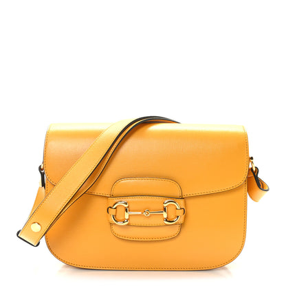 Gucci Textured Calfskin Horsebit 1955 Shoulder Bag Yellow 1 of 9