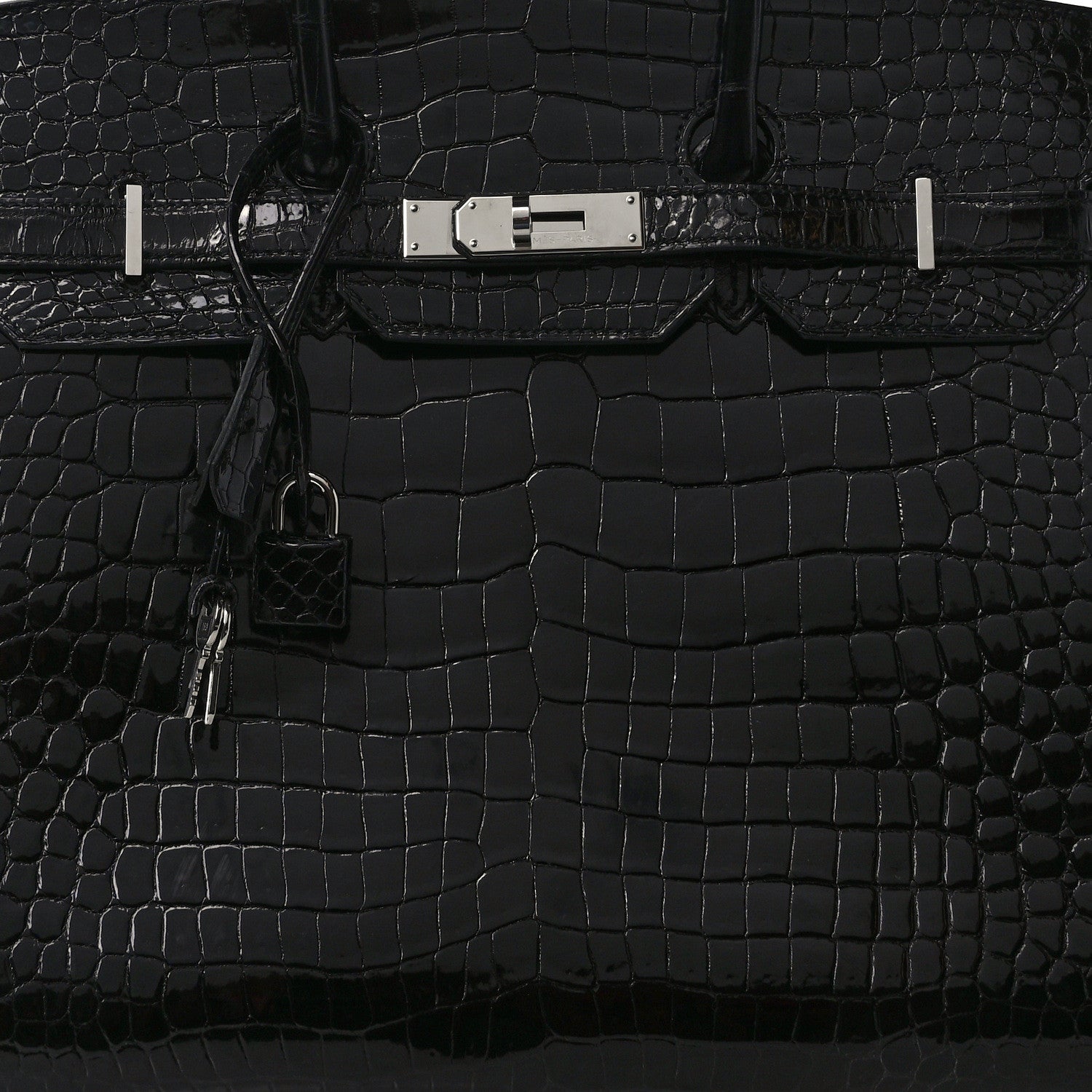 Hermes Shiny Porosus Crocodile Birkin Sellier 35 Black 8 of 16